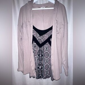 Maurices Light Pink Cardigan Sweater and Tank bundle